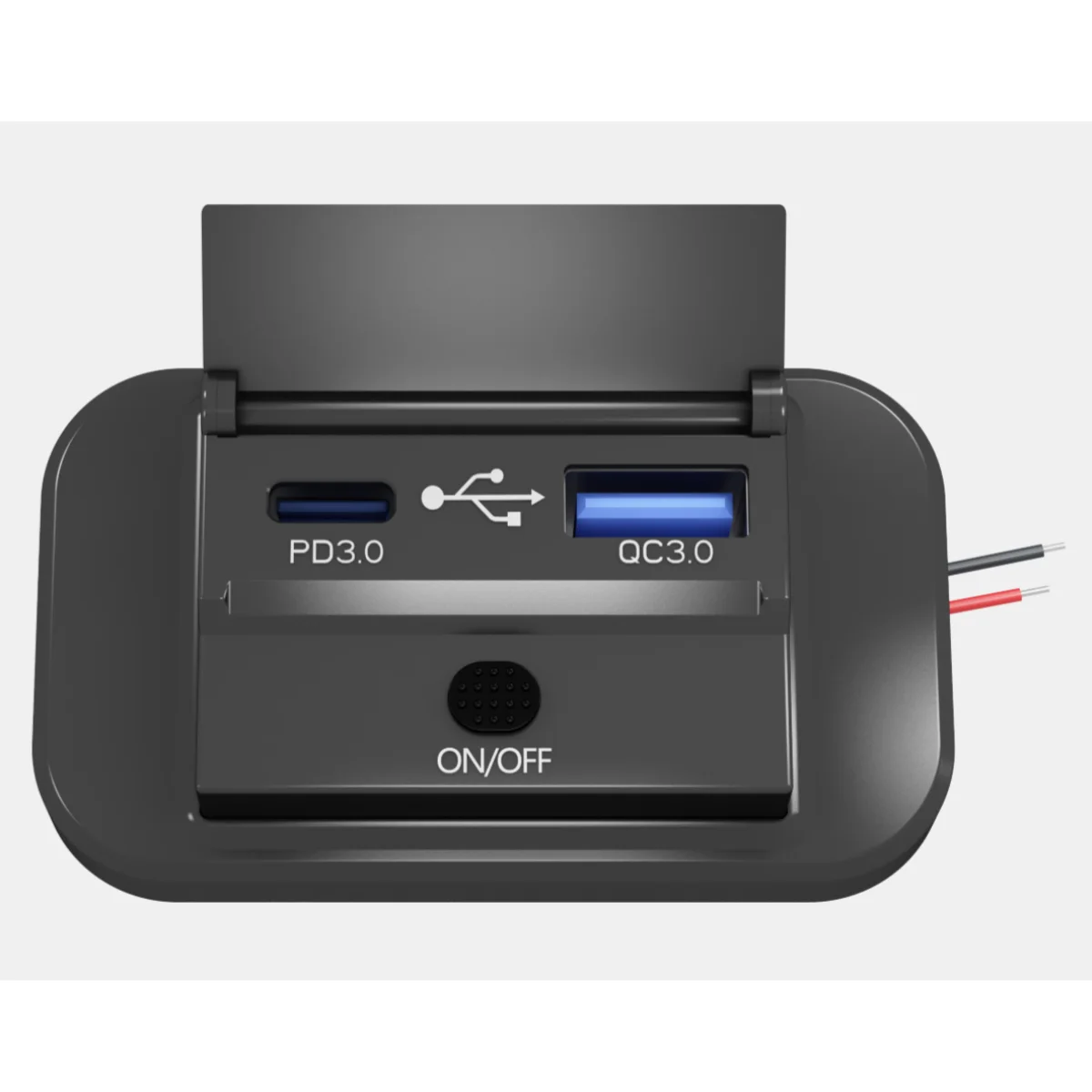 12v-24v   dual usb QC3.0+PD  USB-C  charger with button switch for RV Marine Motorcycle Truck Golf Cart