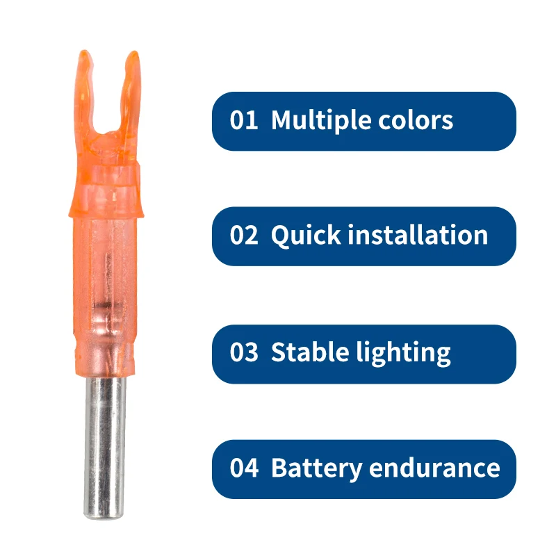 SPG Archery Lighted Arrow Nock 6.2 mm LED Button Compound Recurve Bow Bowstrings Carbon Shaft Hunting Shooting Accessories