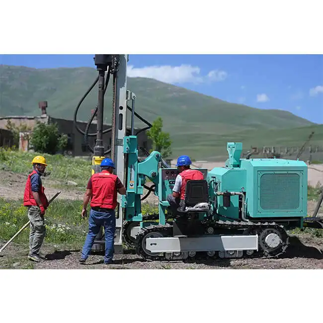 Highly Custom Crawler Solar Screw Piling Machine Photovoltaic Pile Driver For Power Pv Station