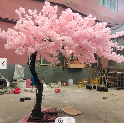 Wholesale Restaurant Outdoor Wedding Party Sakura Plant Tree Large Artificial Fiberglass Fake Cherry Blossom Tree For Decor