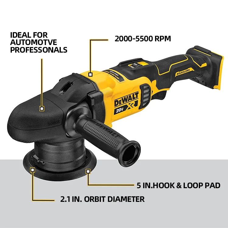 DCM848 20V 5AH DEWALT 5500RPM Dual Action Waxing Buffing Polishing Car Polisher Car Polishing Machine