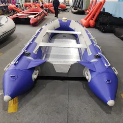 New Blue Heavy-duty Foldable 13.7 ft Inflatable Boats Fishing Raft Power Boat Zodiac Dinghy Tender Boat