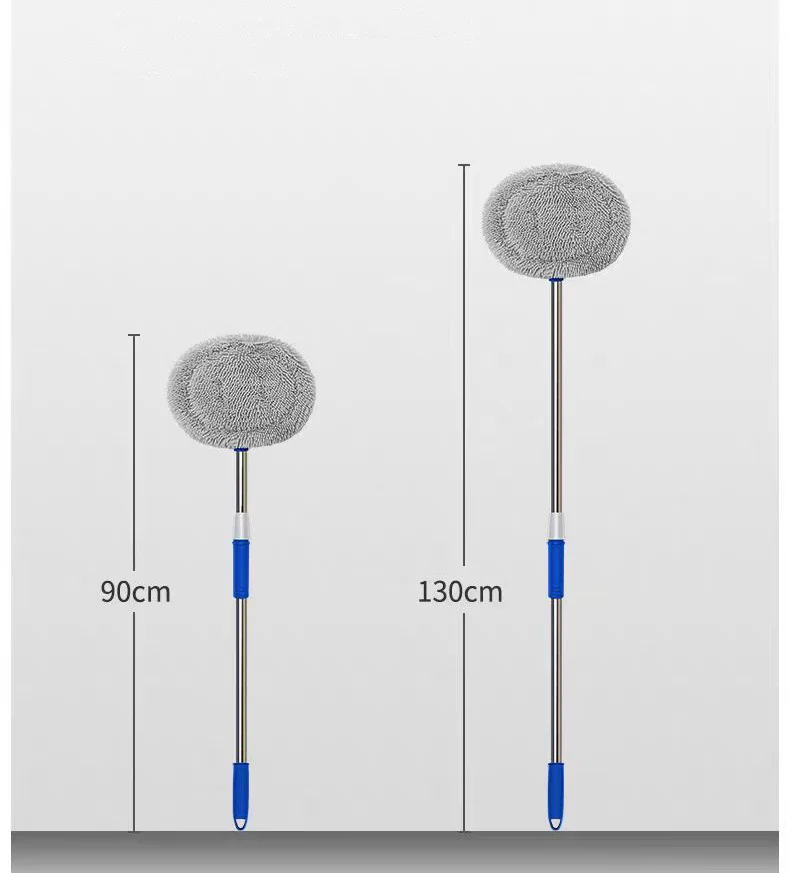 Long-Handle Microfiber Chenille Car Detailing Brush Mop Soft EVA and ABS Tire Cleaning Tool for Cars Trucks RVs Trailers