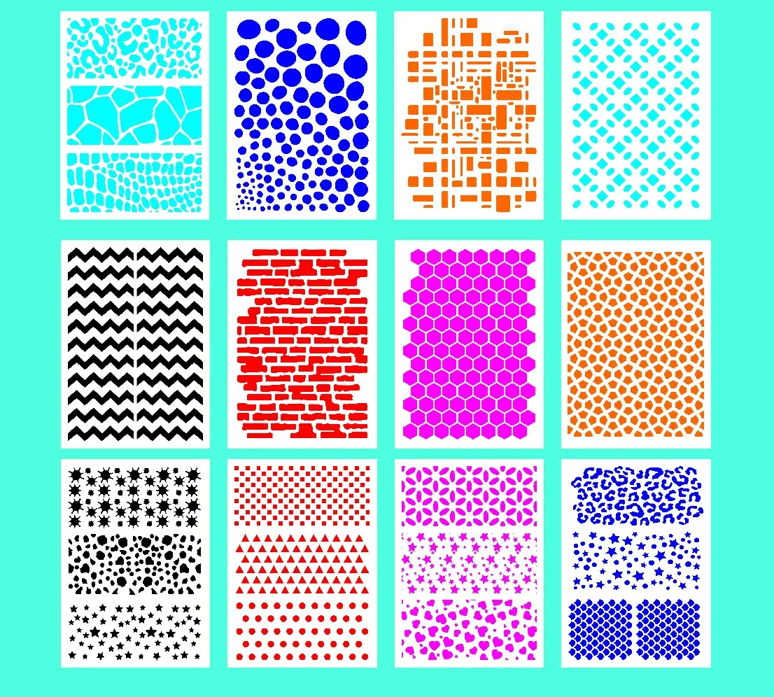 Amazon wholesale A4 reusable laser cut PET plastic custom large wall paint airbrush mandala stencils wall stencil templates