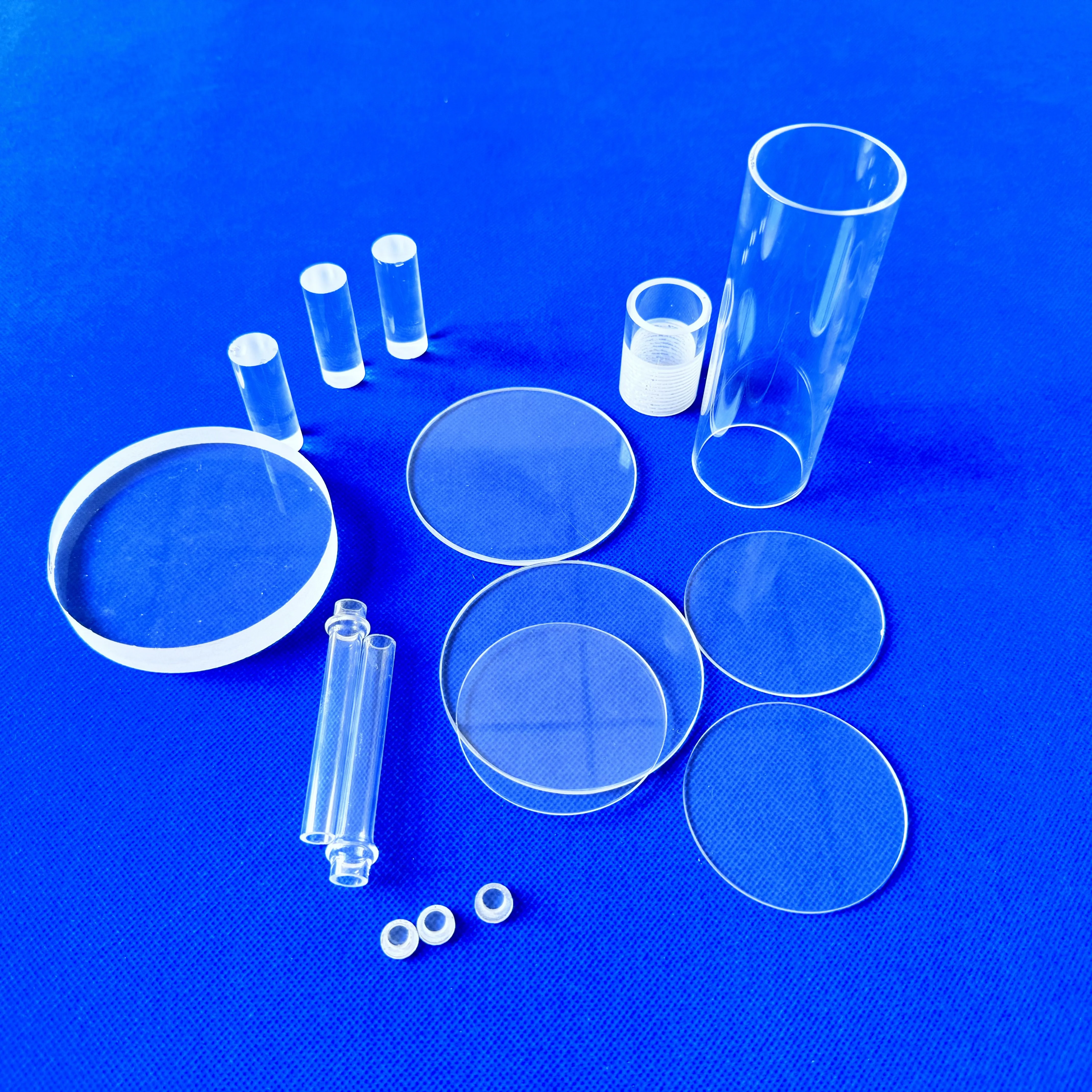 high temperature resistant glass furnace used quartz glass disc  glass tubes bottom open end polished frosted