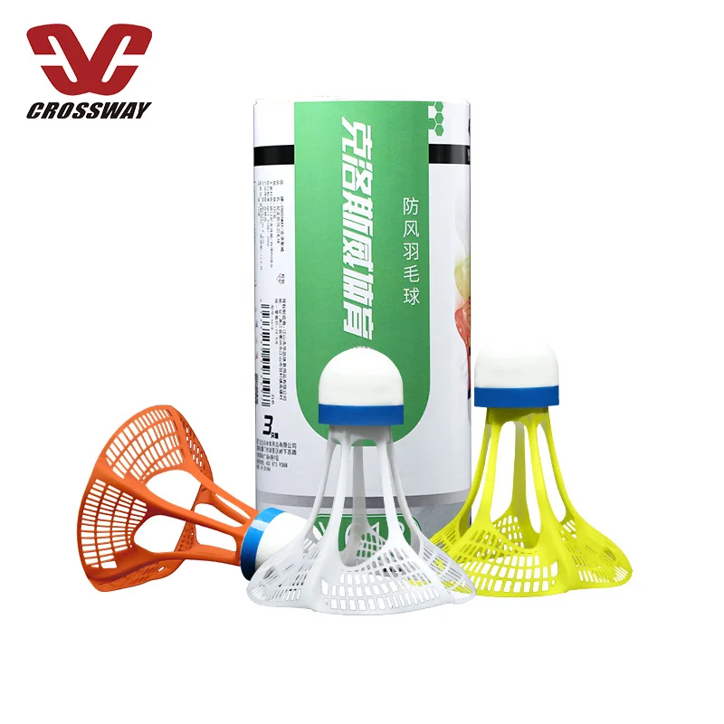 Outdoor Badminton AirShuttle Plastic Ball Windproof Durable Nylon Badminton Shuttlecocks