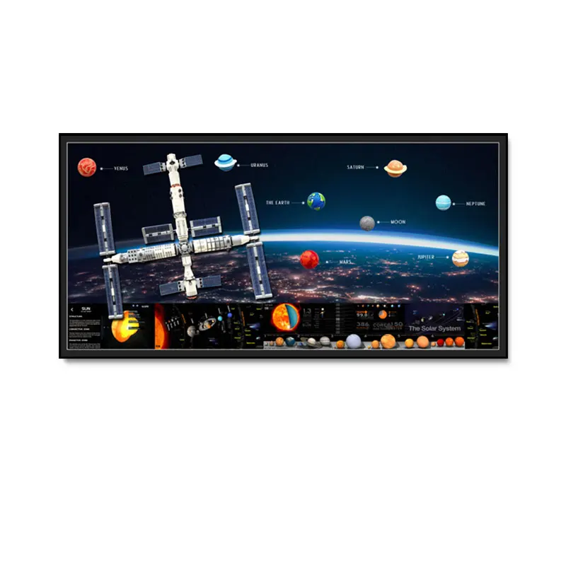 High-Definition Starry Sky Milky Way Solar System Map Hand-Painted Aluminium Murals Home Wall Decoration Outer Space Themed
