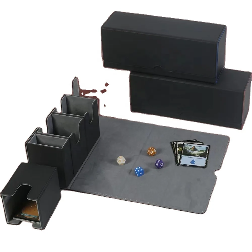 pu Leather velvet 300+ 3 in1storage box Tcg Mtg Yugioh League of Legends Large capacity High quality detachable deck box