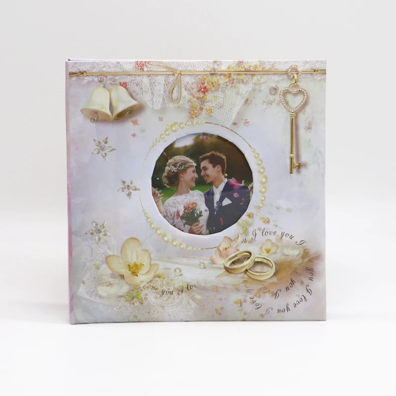 Custom kraft paper 200 photos 6 inch wedding memory circle photo window photo album book