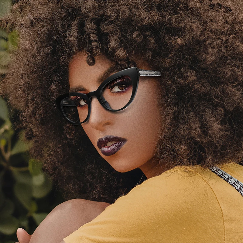 2020 New Bling Designer Womens Computer Glasses Cat Eye TR90 Small Eyewear Frames