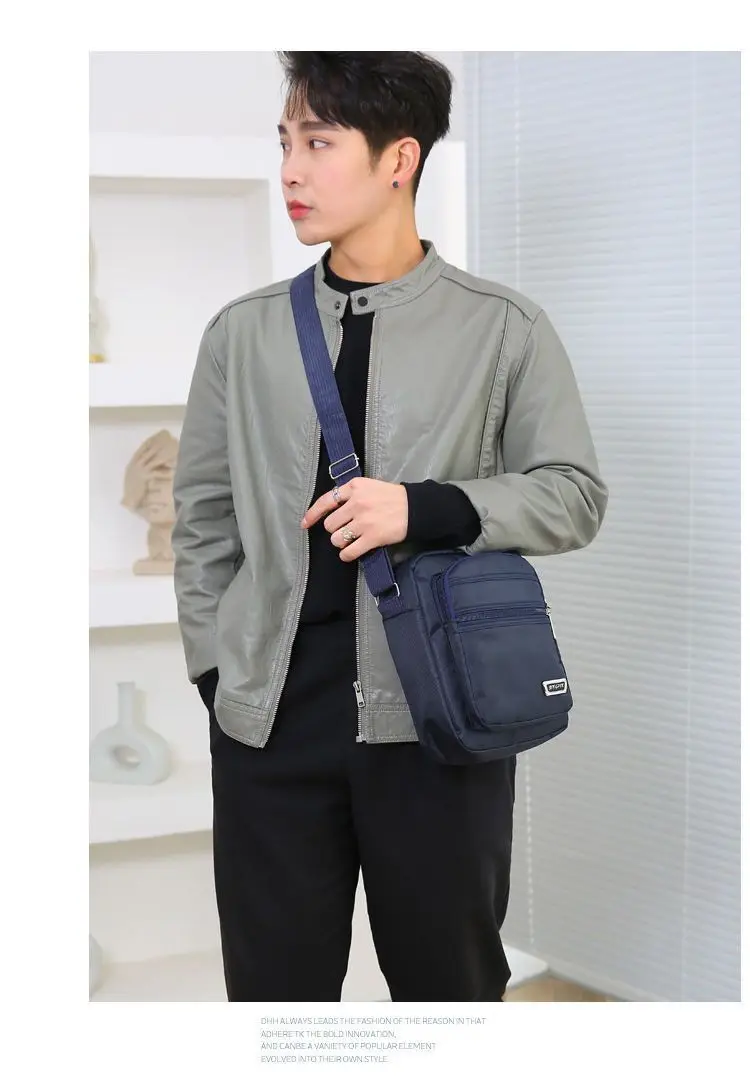 New Style Outdoor Messenger Bag Waterproof 6 Zippers Large Capacity Shoulder Bags for Men