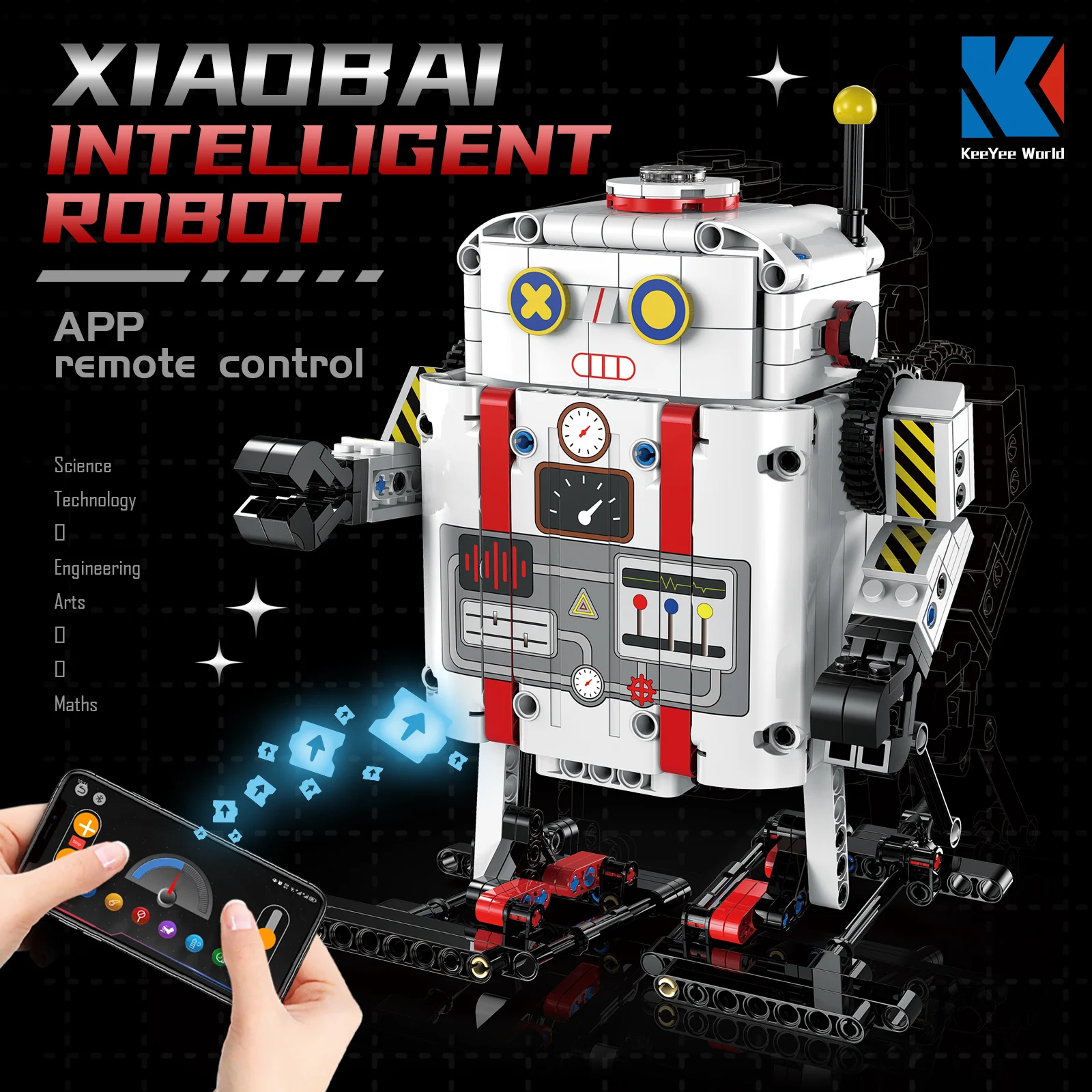 Newly Release STEAM STEM Toy Programming Cute Robot Intelligent Robot App Control 475pcs Compatible Building Block Set