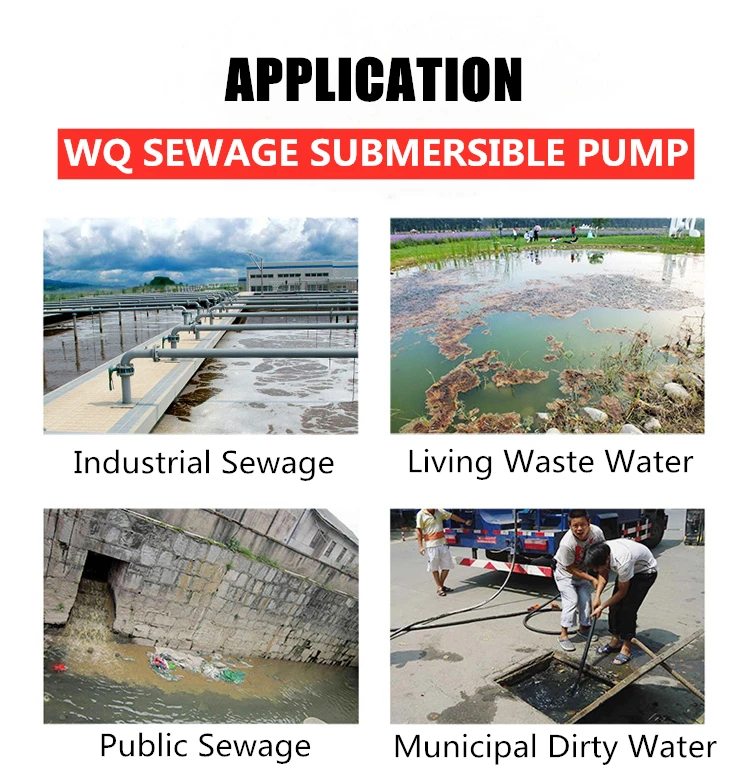 10hp power 4 inch factory price sewage suction submersible centrifugal vertical iron wastewater drainage pumps