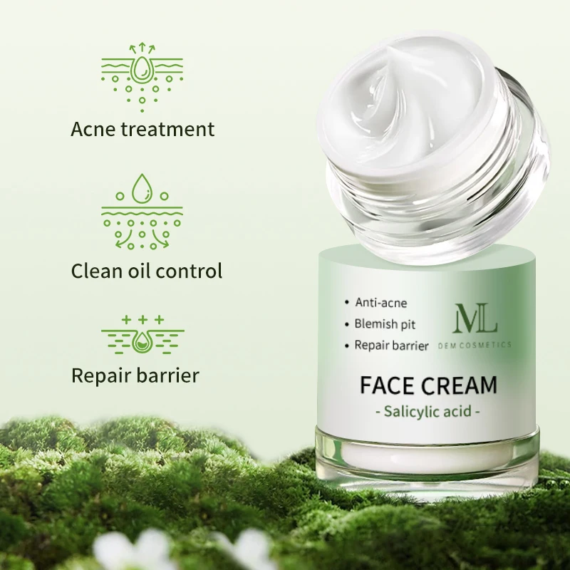 Private Label Beauty Skin Care 30ml 50ml Whitening Salicylic Acid Acne Treatment Face Cream