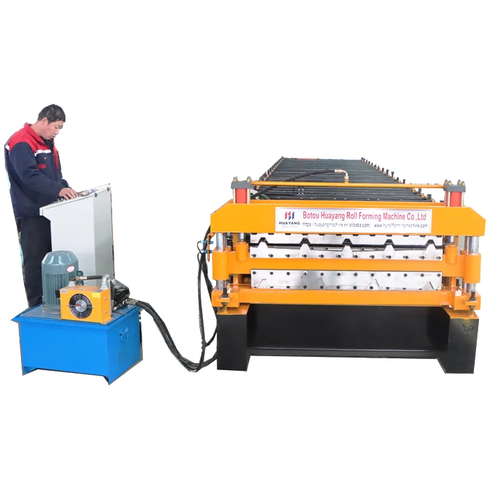 High quality glazed tile IBR sheet double layer trapezoidal roof press making machine roll forming machinery