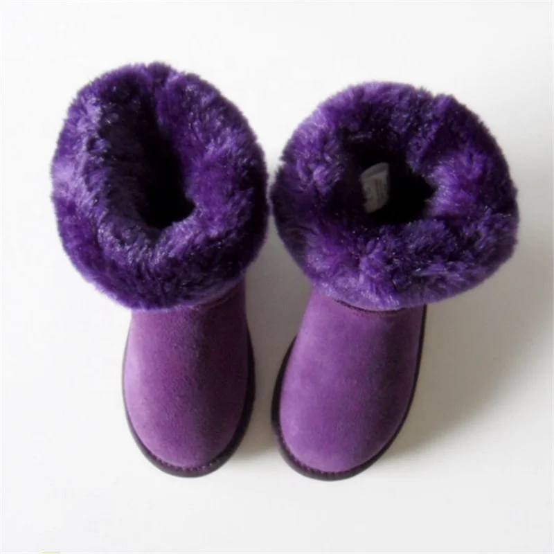 
HQB-WC006 OEM customized premium quality winter thermal fashion style genuine cow suede snow boots for women. 