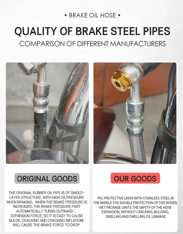 Sae J1401 AN3 Silver Black Cover PTFE Stainless steel braided brake line hose with brake fitting for car motorcycle