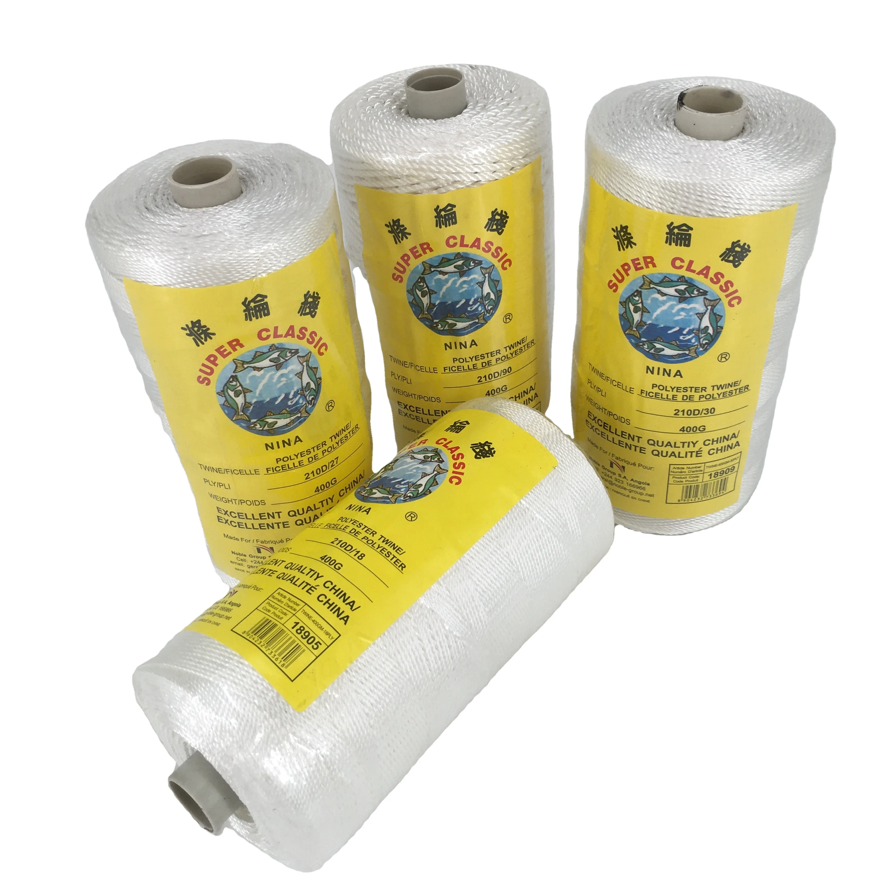 100% Polyester custom cheap price and good quality nylon fishing net threads high tenacity nylon thread