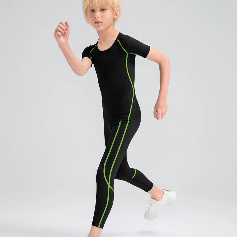 Quick Dry High Elastic Gym Running Sports Basketball Kids Boys Compression Tights Leggings boys compression wear