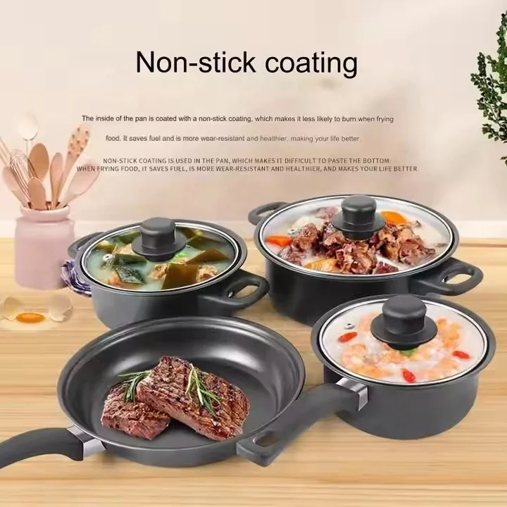 yuyang Wholesale Nonstick Cookware 13 Piece Set Cookware Stock Pot Stew Pan Frying Pan Multi-piece Kitchen Cookware Set