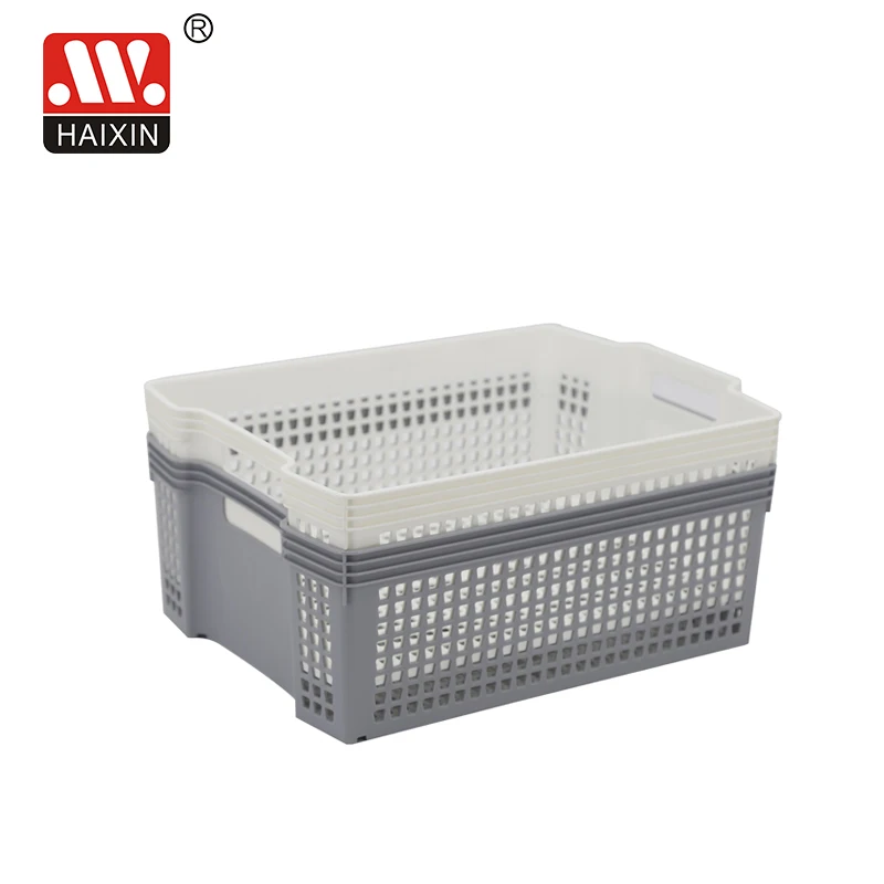 Haixing Hot selling Household Stackable drawer cutlery organizer Plastic rattan storage basket