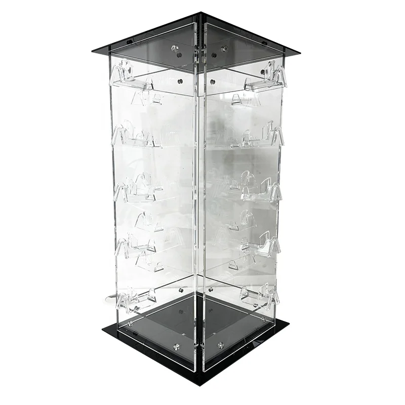 In Eyewear Shop Acrylic Rotating Transparent Standing 20 Frames Display Retail for Optical Glasses