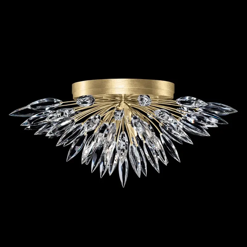 Потолочная хрустальная люстра с 4 лампами и утопленным креплением, потолочная лампа K9, хрустальная люстра золотого цвета, Потолочная хрустальная люстра, лампа