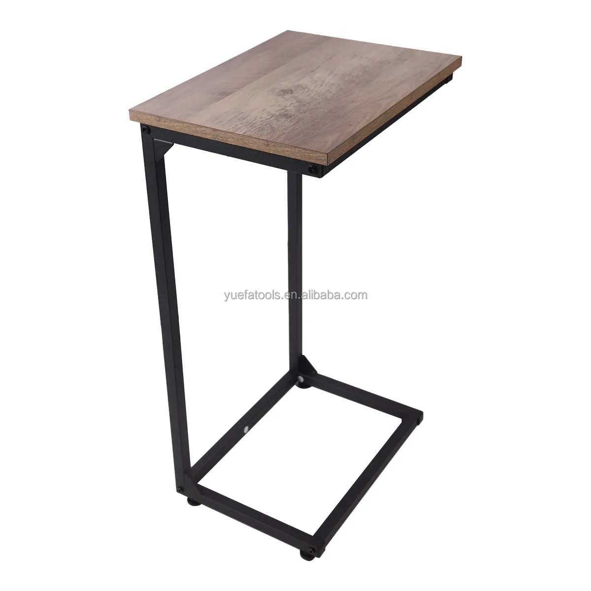 Side Table Sofa Accent Couch Table Metal Frame C Shaped End Table For Coffee Snack Laptop