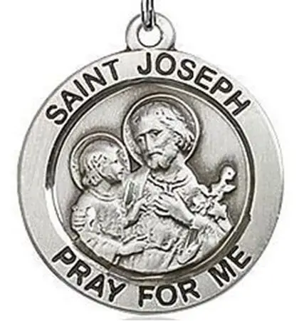 no minimum Custom Logo Silver Medallion Stainless Steel Alloy Religious Virgin Mary Saint Joseph Medals