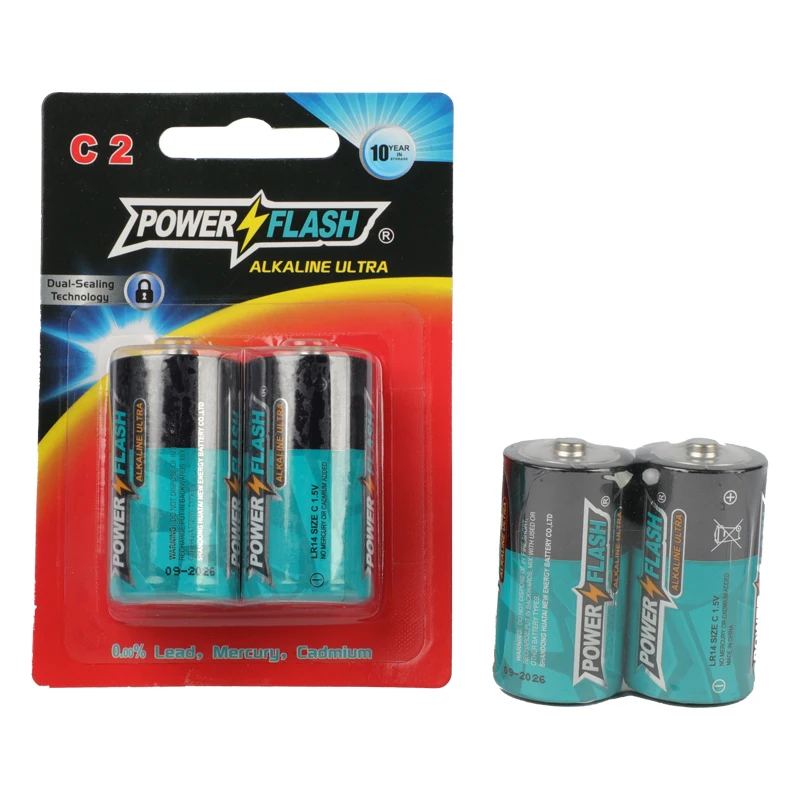 Power Flash Superior Quality 1.5v C LR14 Size C Ultra Alkaline Battery