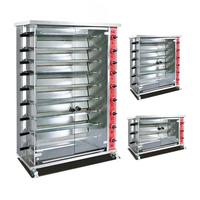 Commercial Rotisserie Oven Home Baking Equipment Single 9 Spit Gas Roast Oven Machine For Chicken