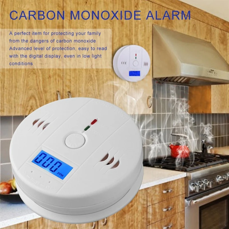 LCD screen CO Buzzer alarm  smoke fire alarm