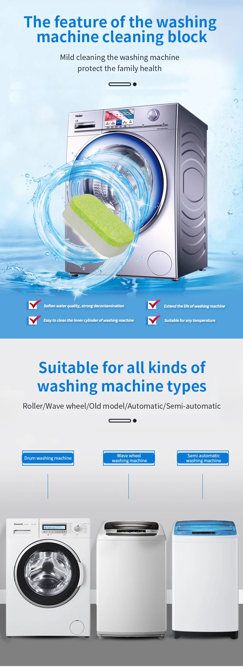 2023 Good quality factory directly detergent powder washing machine cleaning tablets