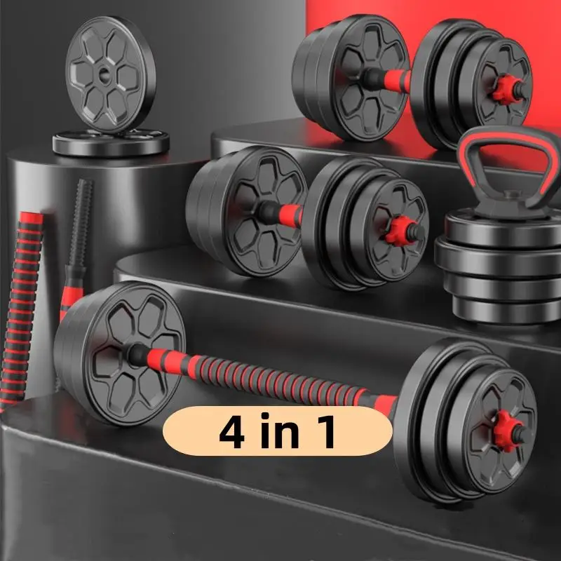 4-in-1 adjustable dumbbell set Barbell dumbbell weight set with rod weight training kit