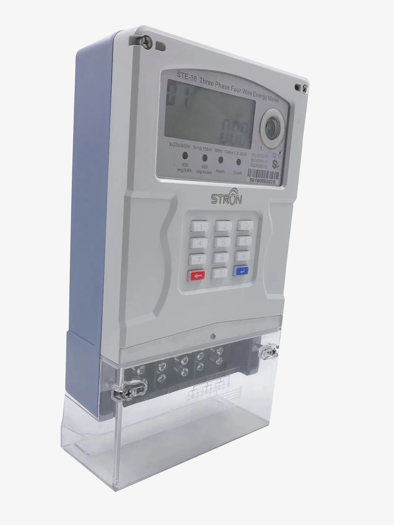 Smart Measuring Device STS Standard IP54 Prepaid Keypad Three Phase Energy Meter