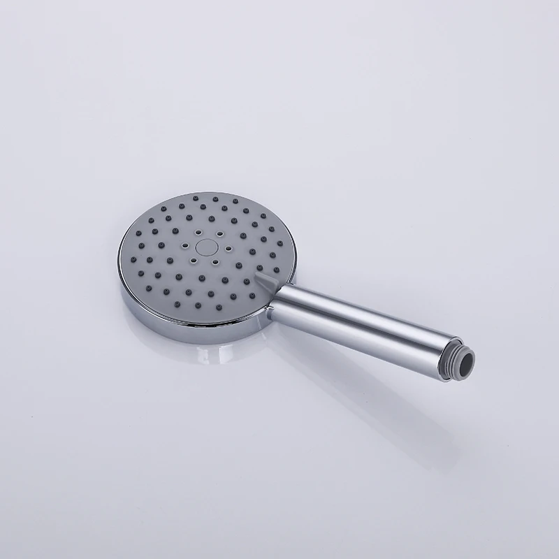 Luxury New Chrome Color Solid Brass Shower Set with 59mm Big Rainfall and Soft Shower Head 3 Functions Stainless Steel Pipe