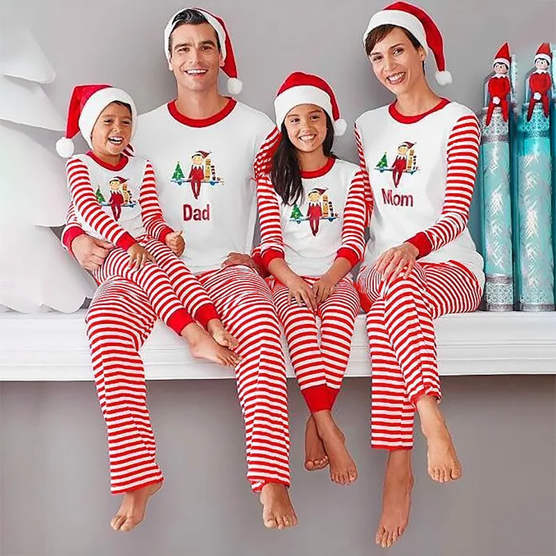 DOUBLEDUDU Family Matching Pajamas Sets Boys Girls Deer Snow Children PJs Christmas Pajamas Family With Factory Price