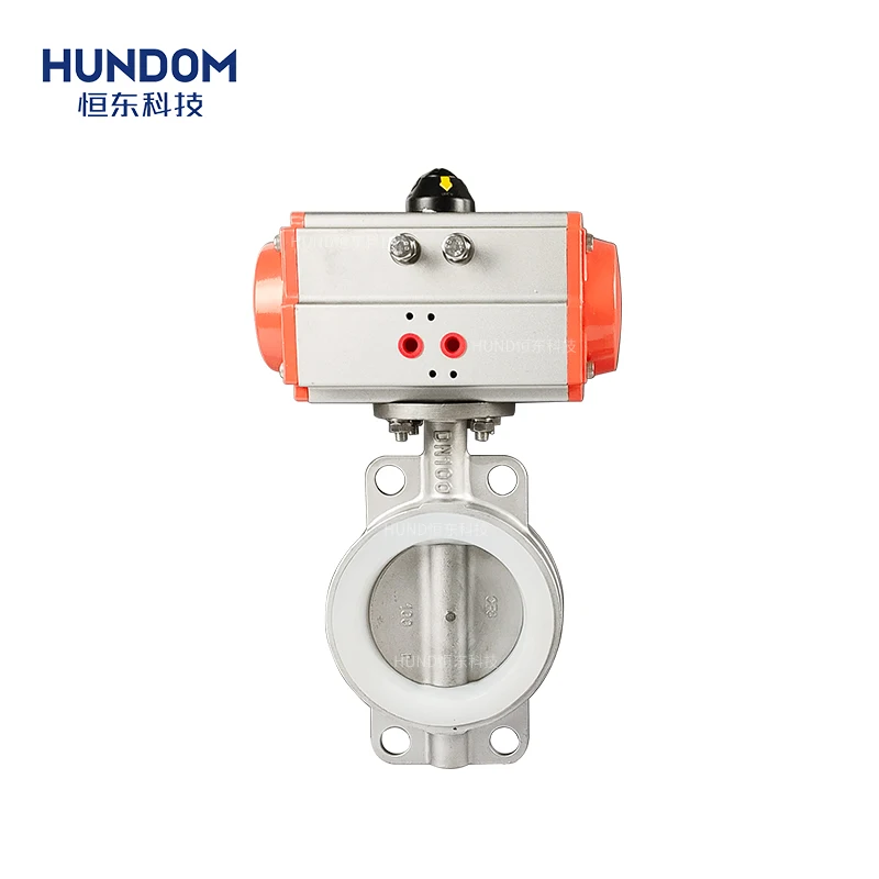 Hengdong manufacturer pneumatic actuator stainless steel butterfly valve