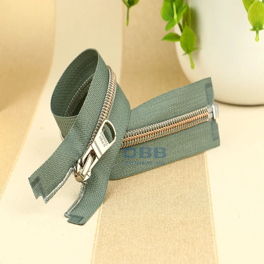 
#3#5#8#10 high quality rose gold metal teeth open end zipper 