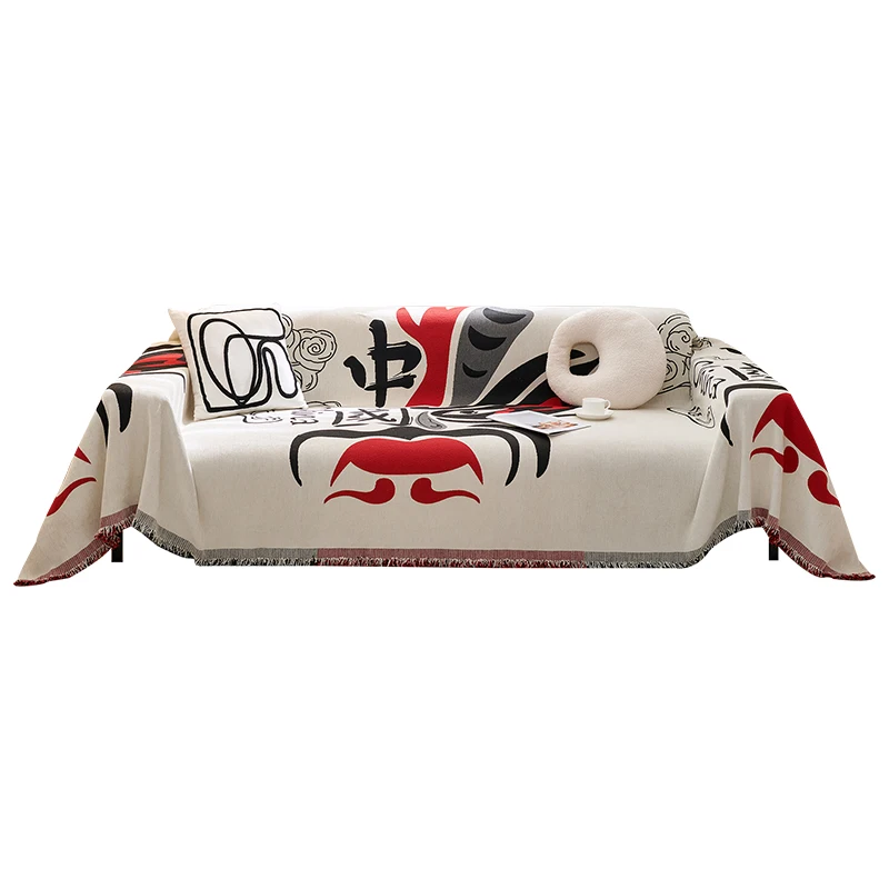 Wholesale Chinese Elements Comedy Face Sofa Covers Set Chenille Material 7 Seater Sofa Set Covers For Living Room