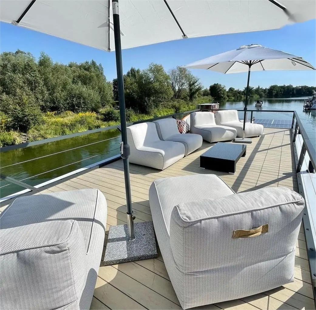 2025 Новый 12 м длиной 2 спальни съемный водный отель плавучий дом Airbnb с AC и Бар MP3 диваны лодочный