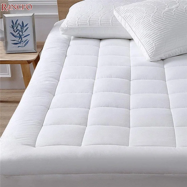 Bedding Quilted Fitted Mattress Pad waterproof Mattress Cover Stretches up to 16 Inches Deep Mattress Topper (1600102160109)