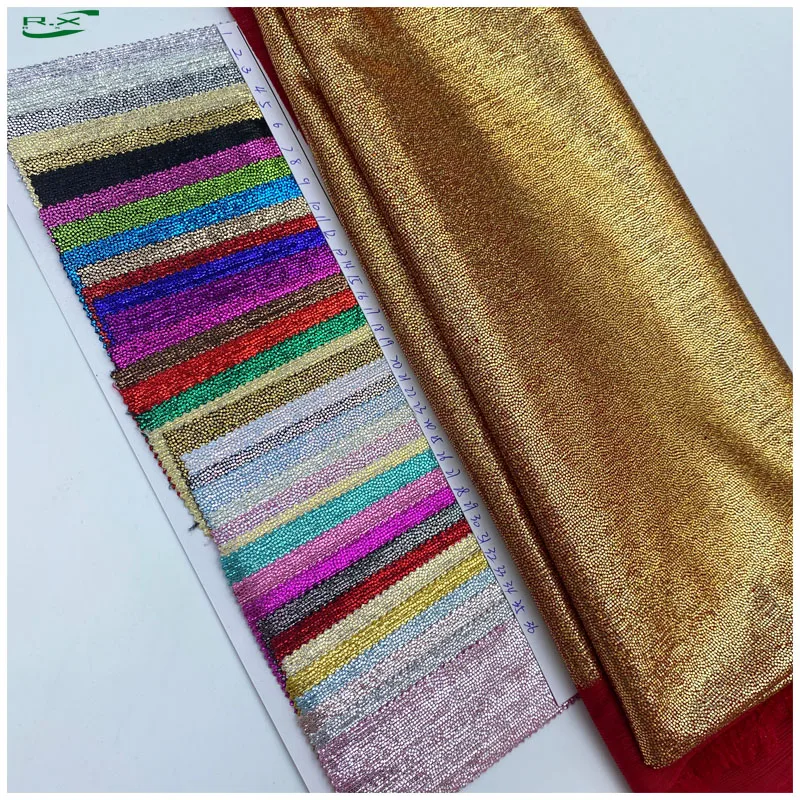 Custom wholesale high quality polyester metal Gilding liquid metallic plain shiny silky glittering satin fabric for dress