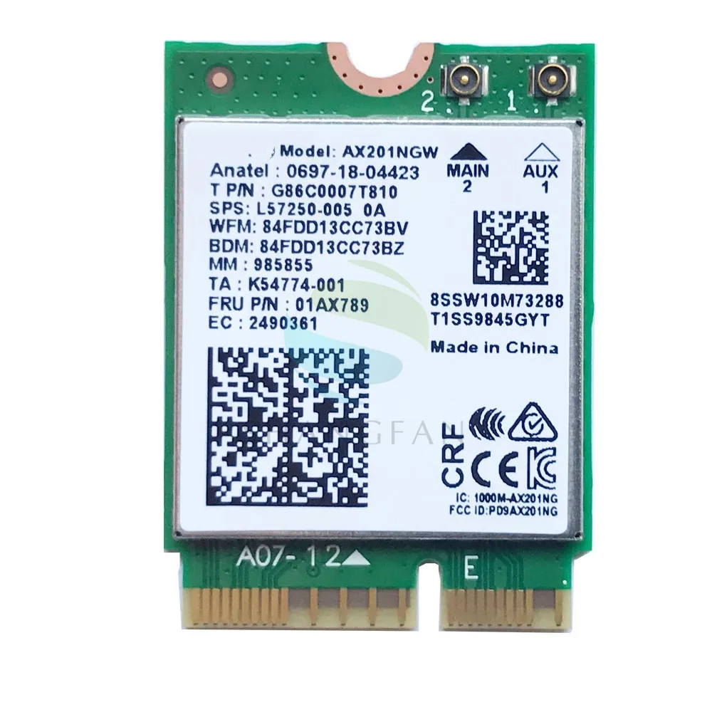 AX201 BT5.0 Двухдиапазонная 2 4G/5G беспроводная кнопка NGFF E CNVi Wifi карта AX201NGW 4 ГГц/5 ГГц 802.11ac /