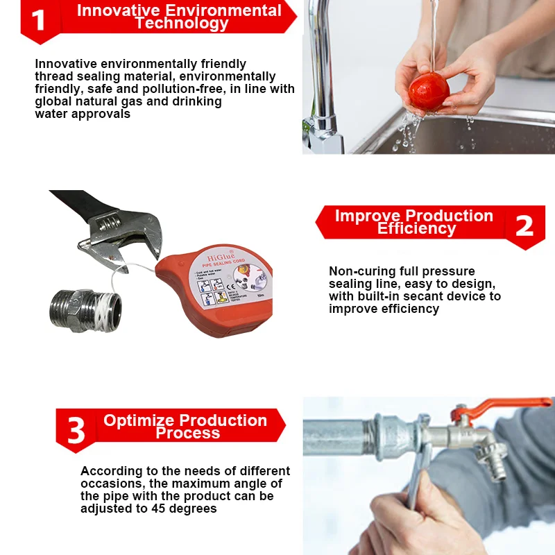 Locking Thread Sealing cord 160m for Metal and Plastic Pipes and Fittings sellar goteras