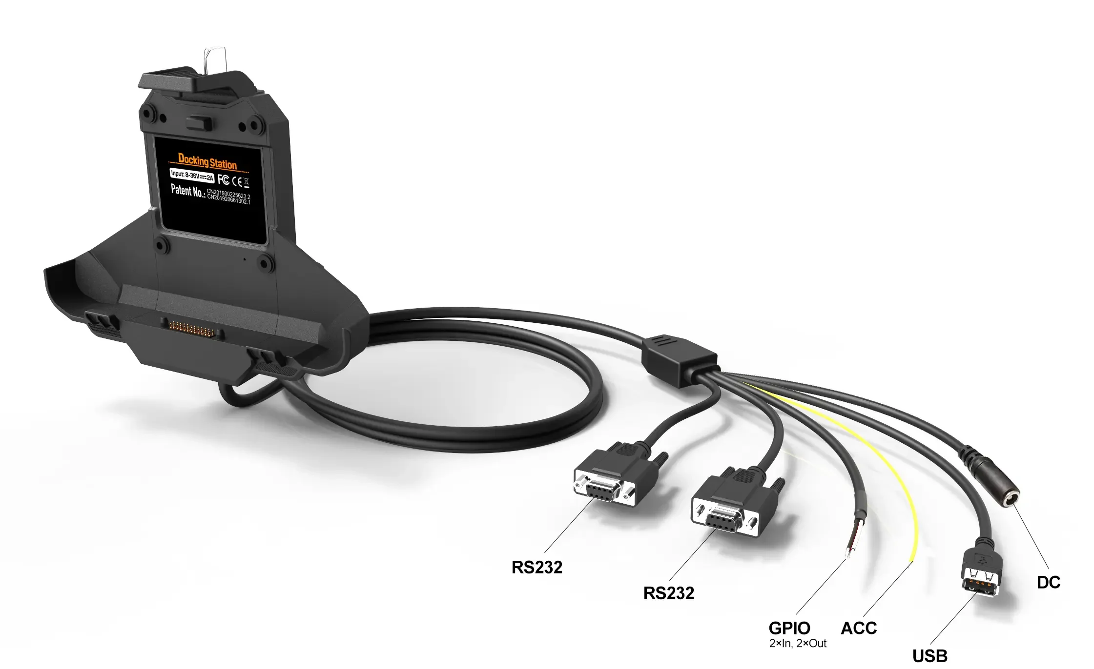7 inch IP67 rugged in-cab Google mobile service certificate tablet with RAM mount and industrial interface for driver monitor