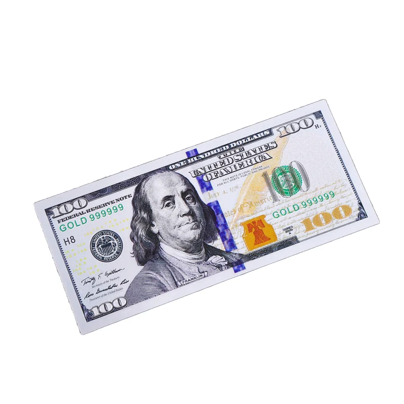 Горячая распродажа! Банкноты из серебряной фольги 100 долларов банкноты пластиковой $100