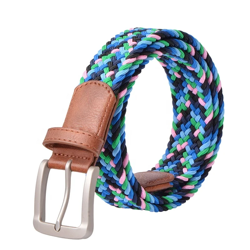 YWHCHI Stretch Woven Belt, Men & Women Multi-Color Elastic Braided Belt, for Jeans casual Pants Flexible Weave Golf Belt
