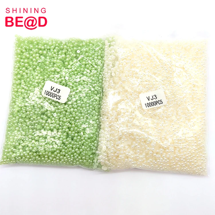 Разноцветные 3 мм искусственный жемчуг ABS пластиковые полукруглые плоские бусины для дизайна ногтей ювелирные изделия ручной работы аксессуары