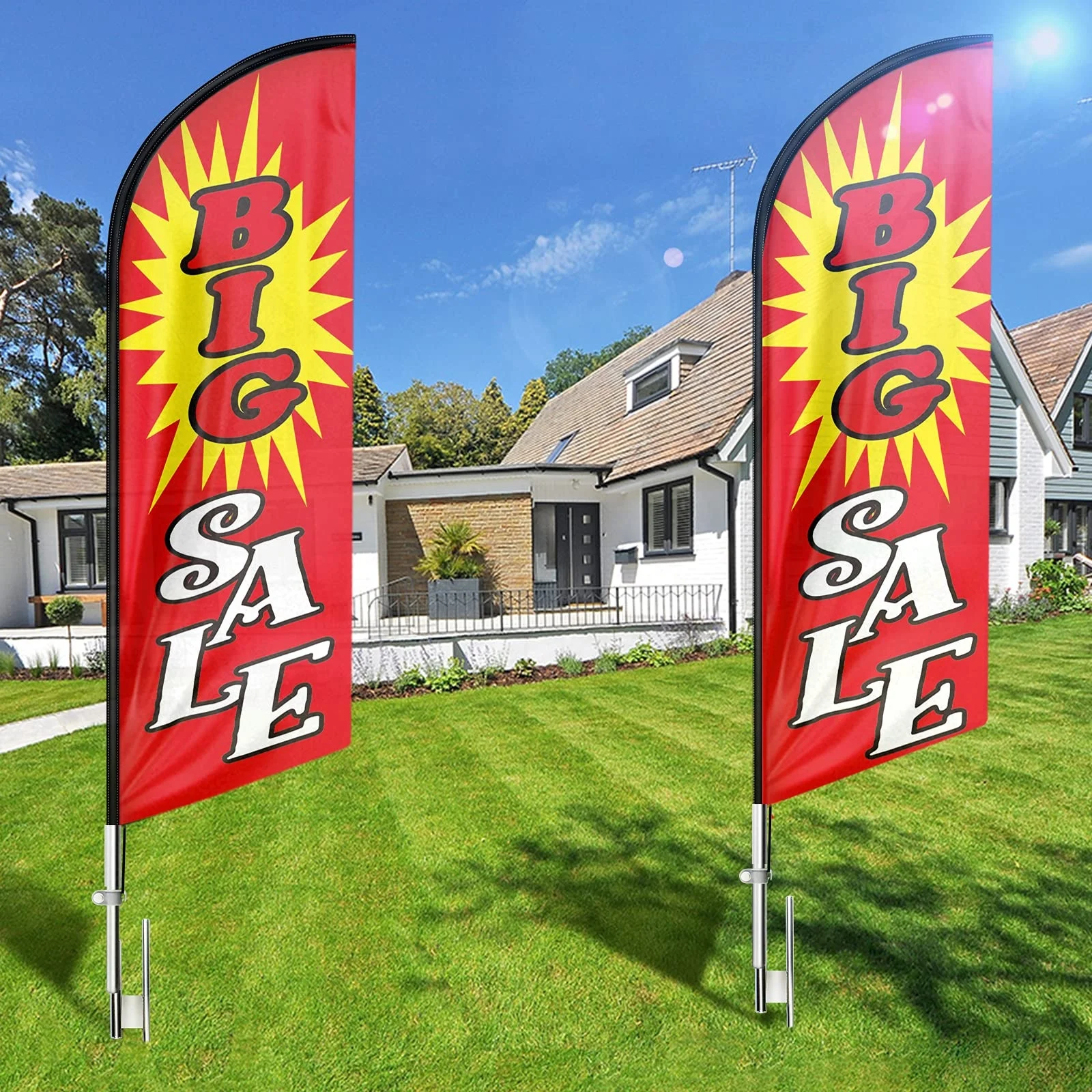 Factory Direct Flying Polyester Beach Flags Banner Double Sided Printed Promotion Advertising Outdoor Feather Flags